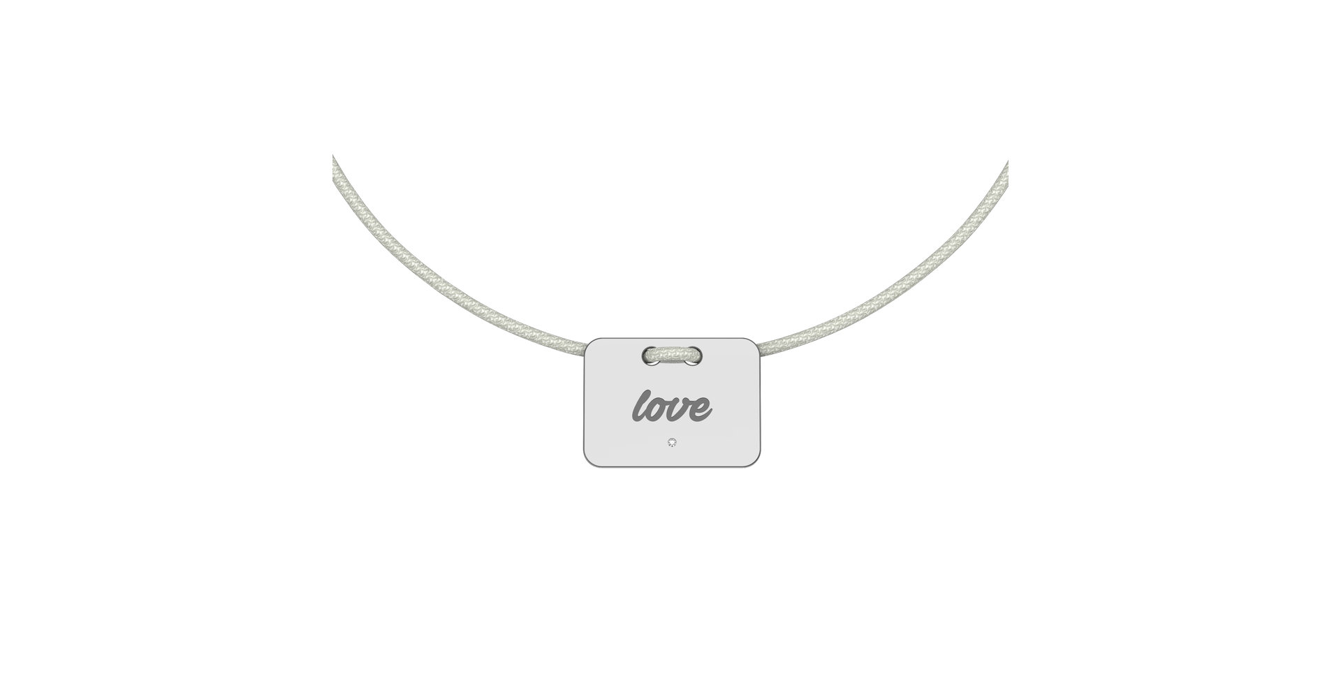 Diamantový náramek se šňůrkou Military Stamp Love