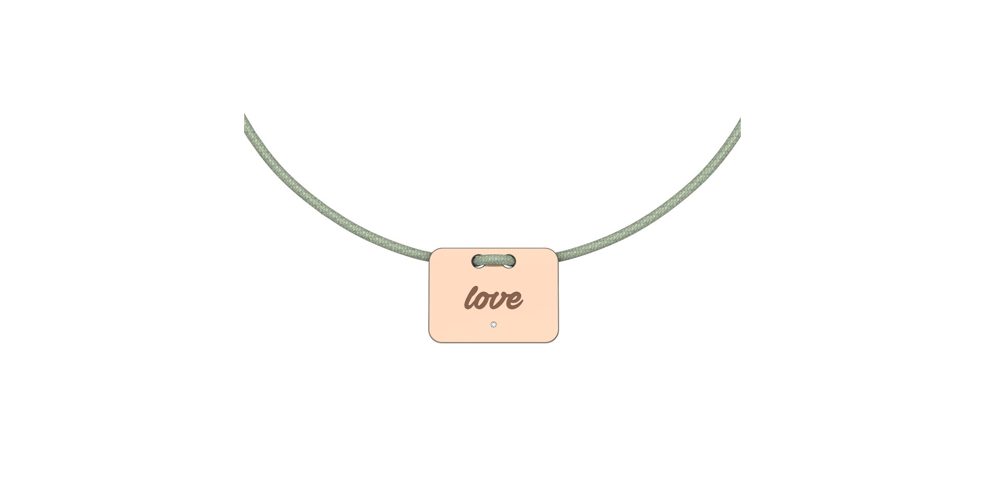 Diamantový náramek se šňůrkou Military Stamp Love