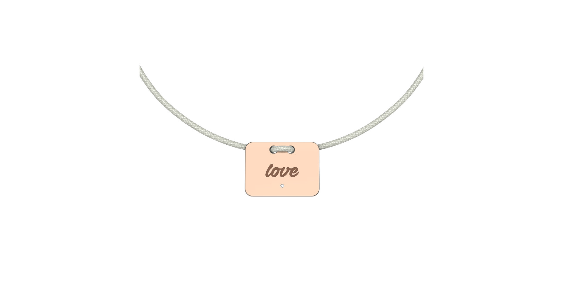 Diamantový náramek se šňůrkou Military Stamp Love