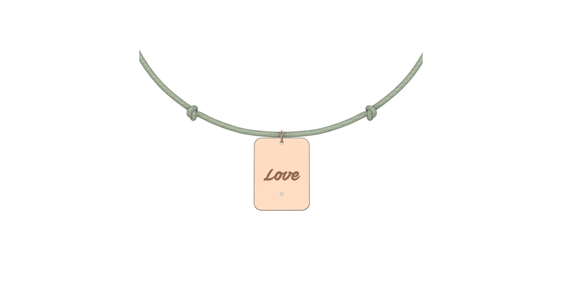 Diamantový náramek se šňůrkou Stamp Love