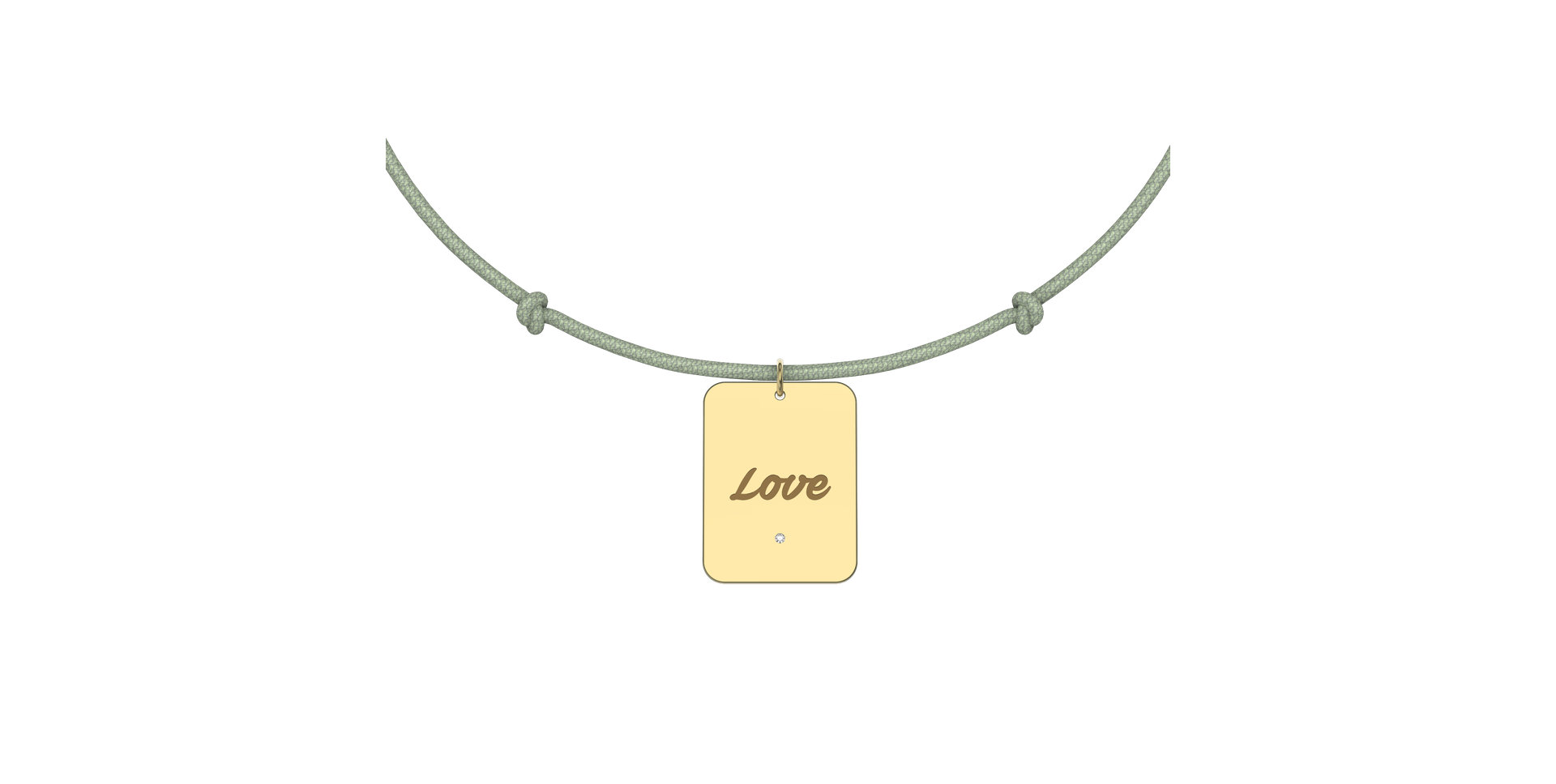 Diamantový náramek se šňůrkou Stamp Love