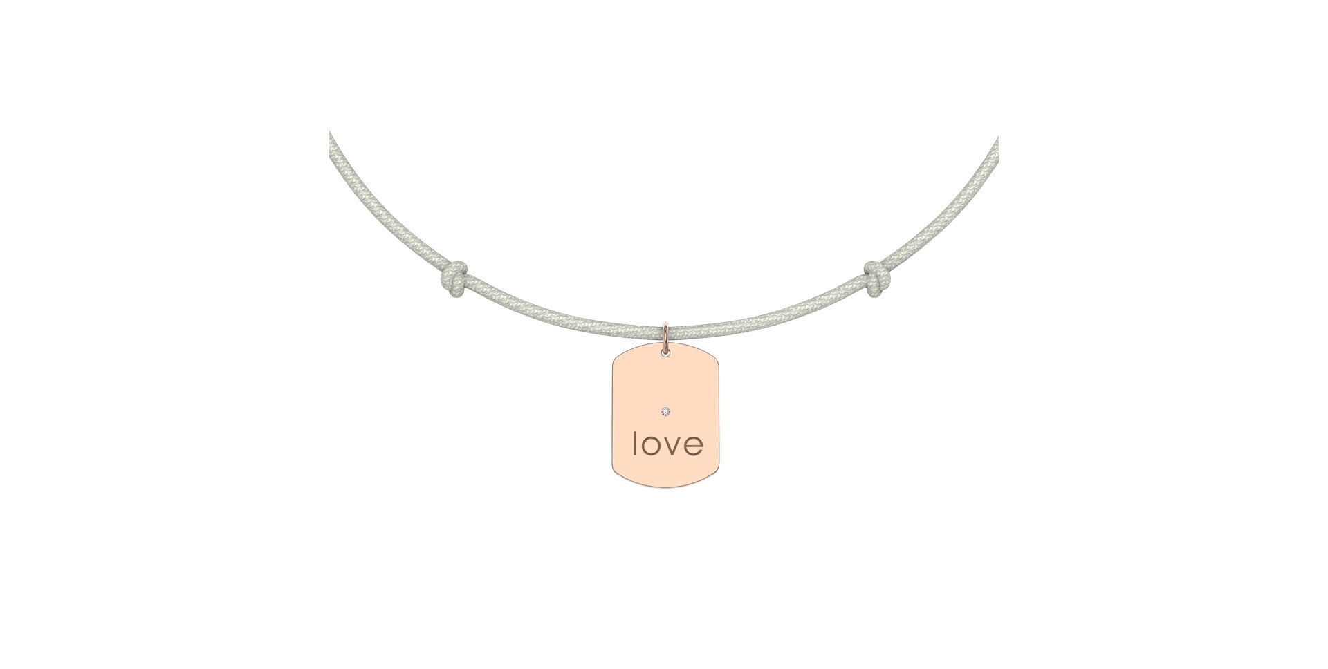 Diamantový náramek se šňůrkou Military Stamp