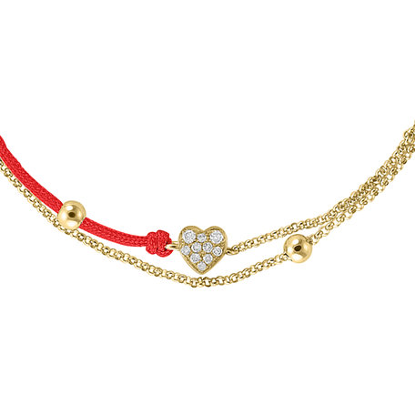 Diamantový náramek se šňůrkou Diamond Heart