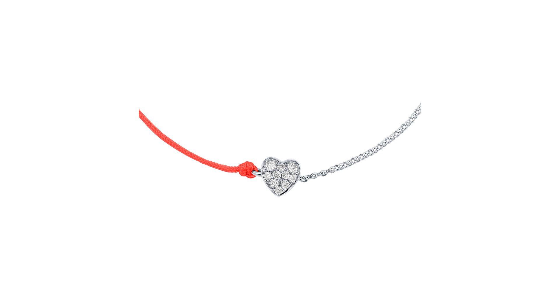 Diamantový náramek se šňůrkou Little Heart