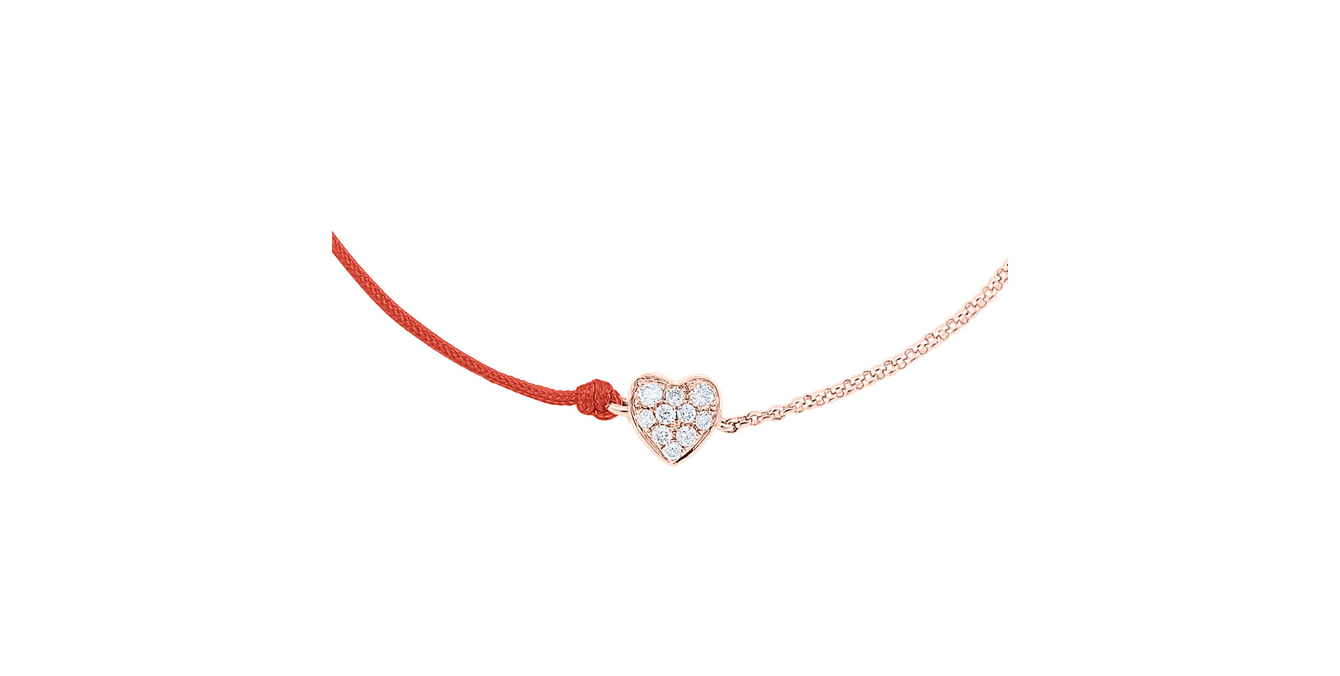 Diamantový náramek se šňůrkou Little Heart