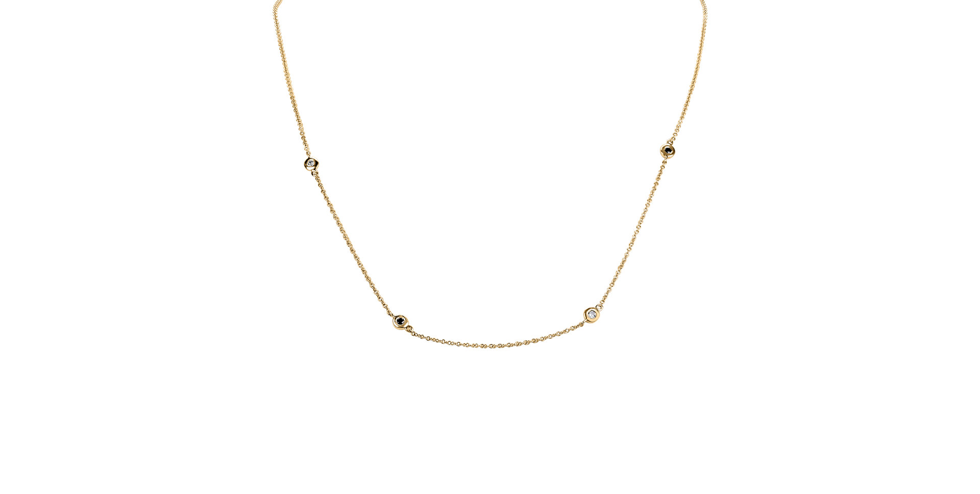 Náhrdelník s černými a bílými diamanty Dots