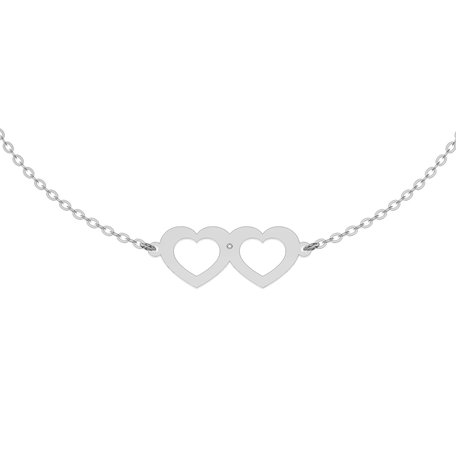 Náramek s diamantem Two Hearts