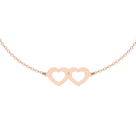 Náramek s diamantem Two Hearts