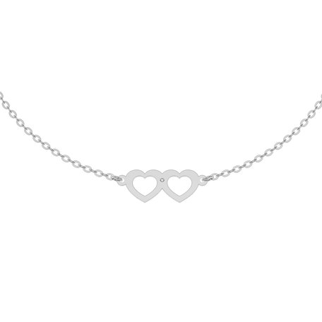 Náramek s diamantem Two Hearts