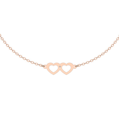 Náramek s diamantem Two Hearts