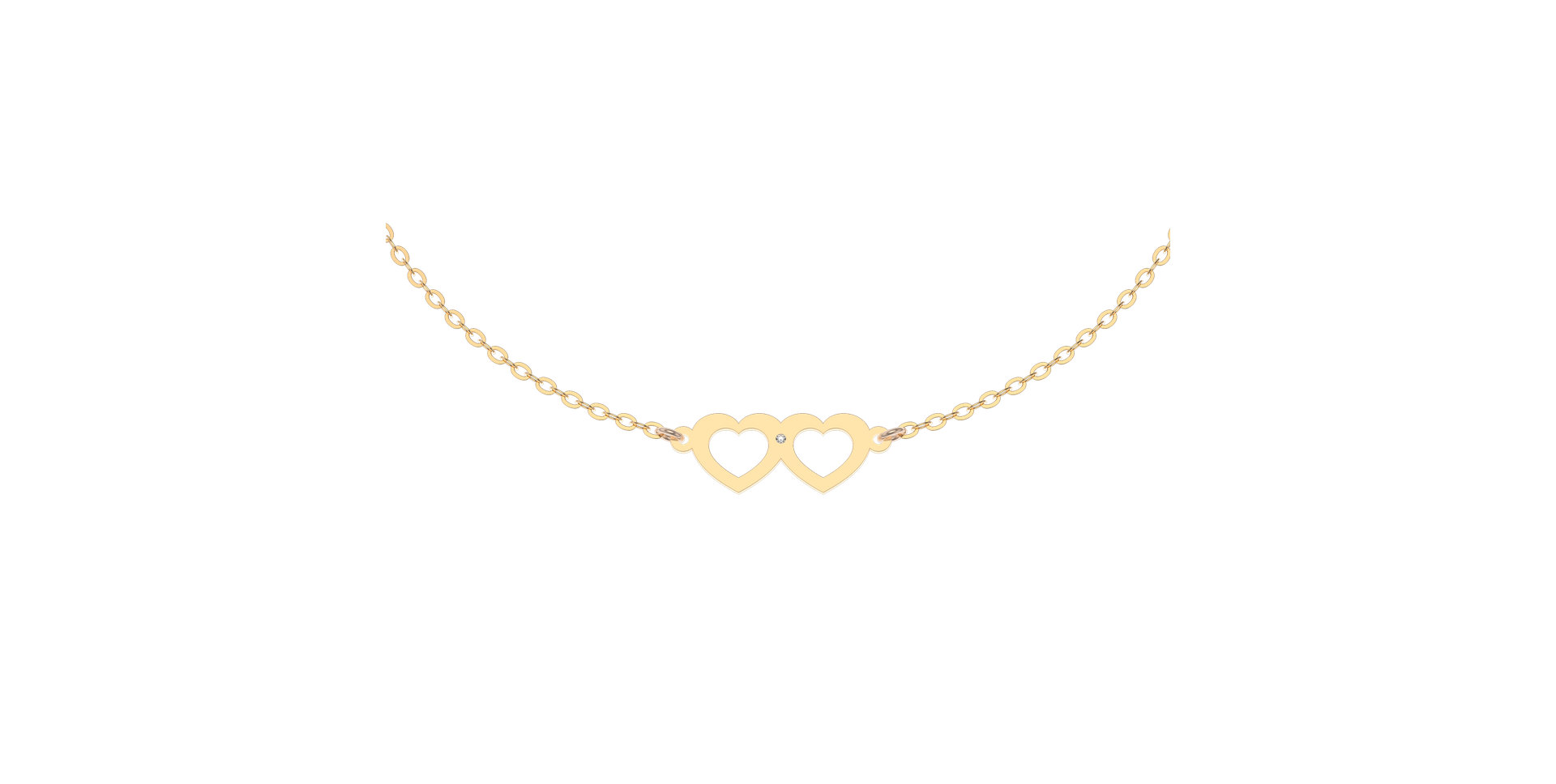 Náramek s diamantem Two Hearts