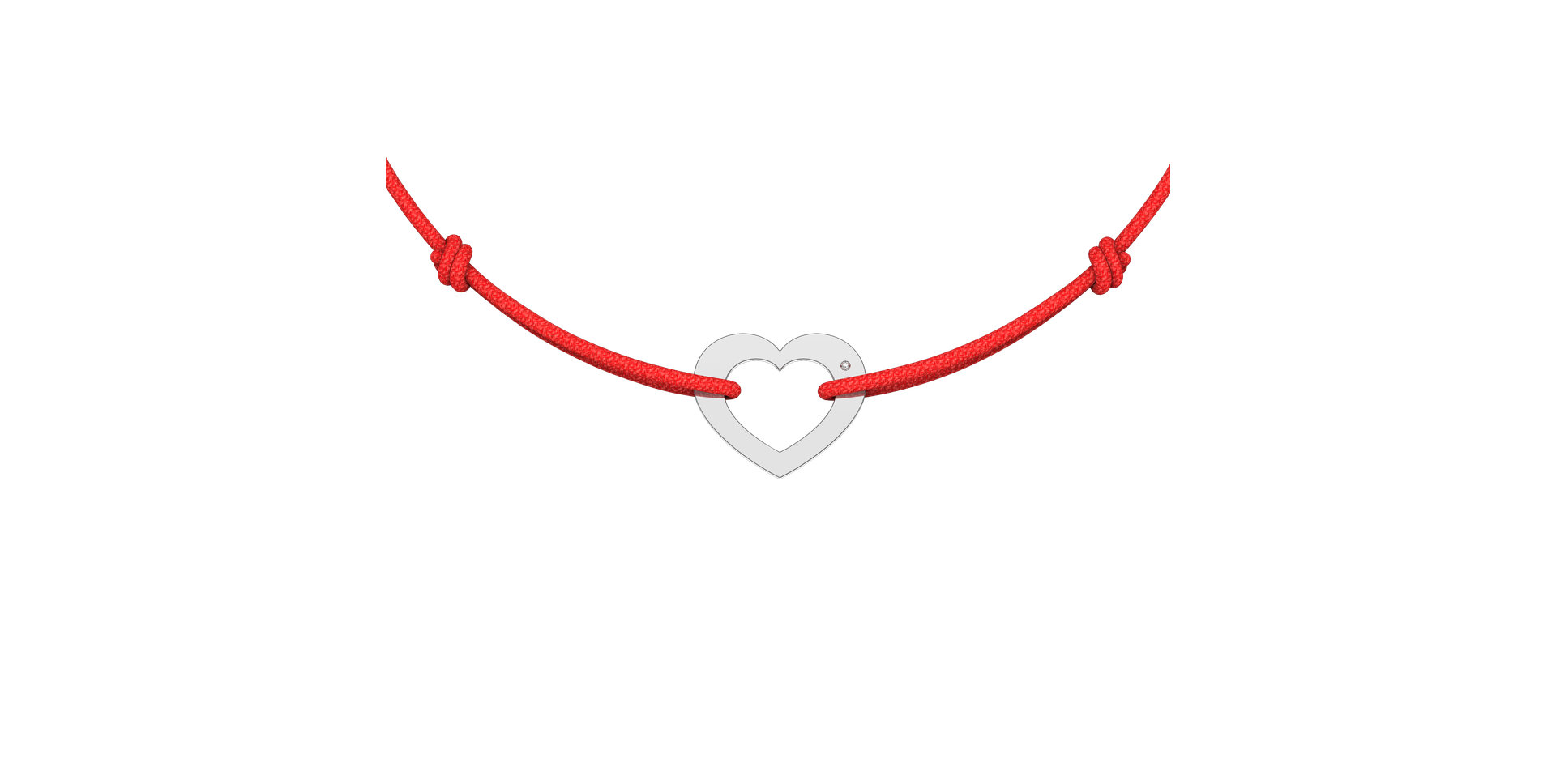 Diamantový náramek se šňůrkou Love