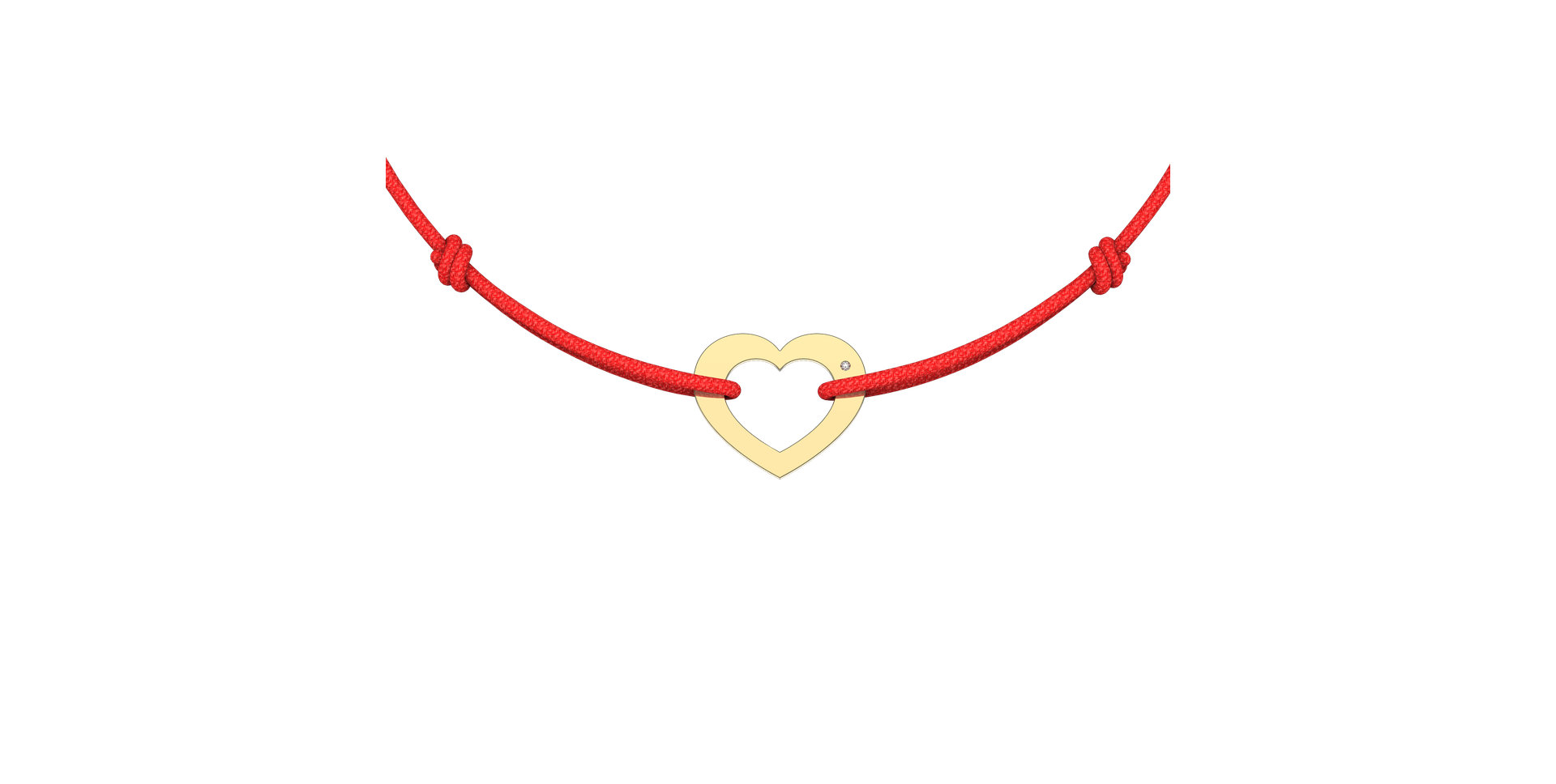 Diamantový náramek se šňůrkou Love