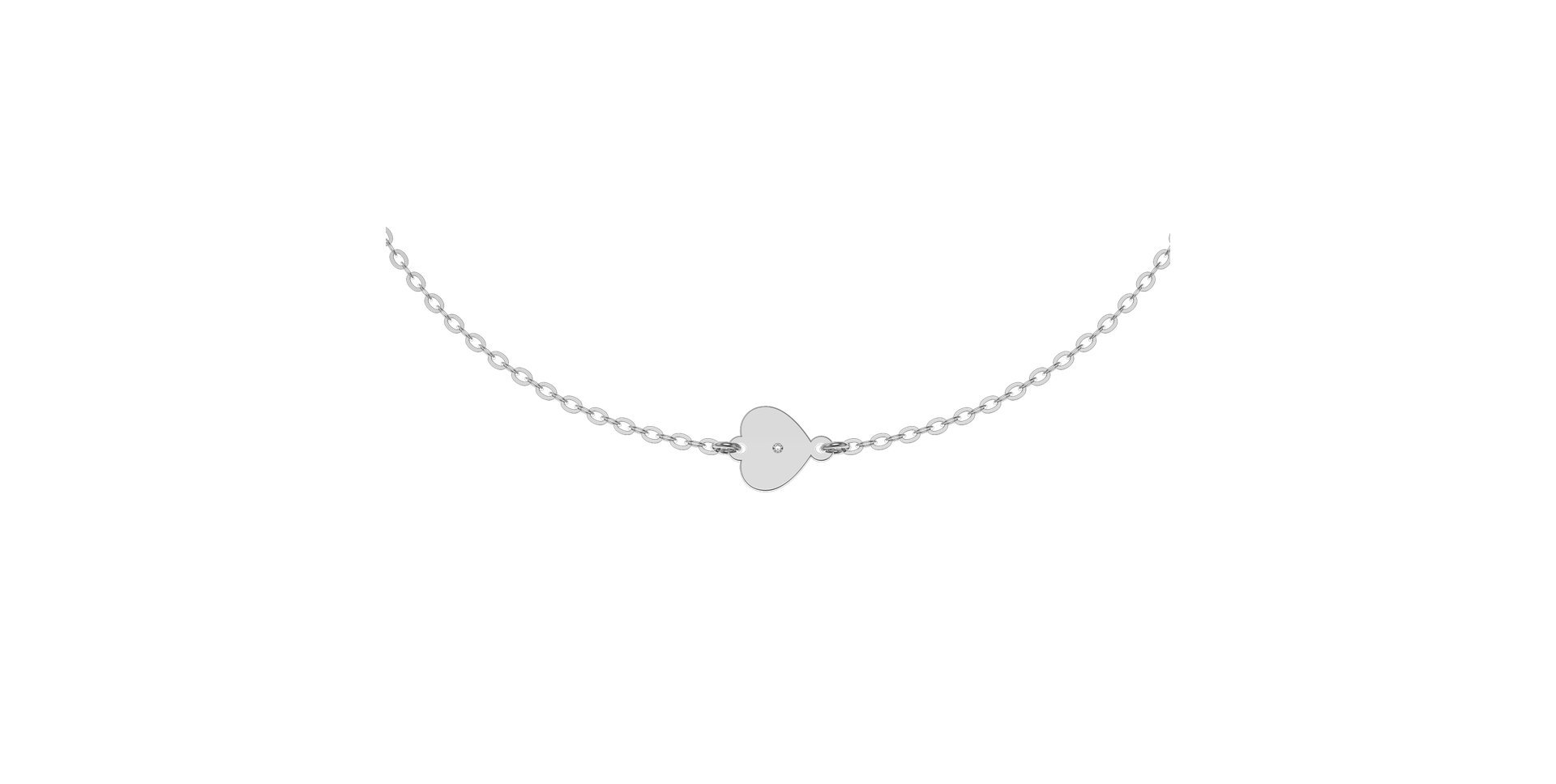 Náramek s diamantem Diamond Heart