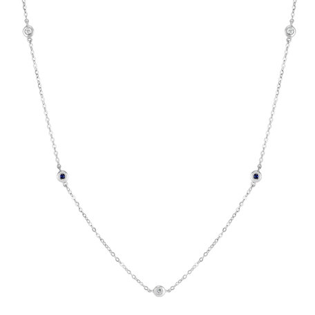 Náhrdelník s diamanty a safíry Dots