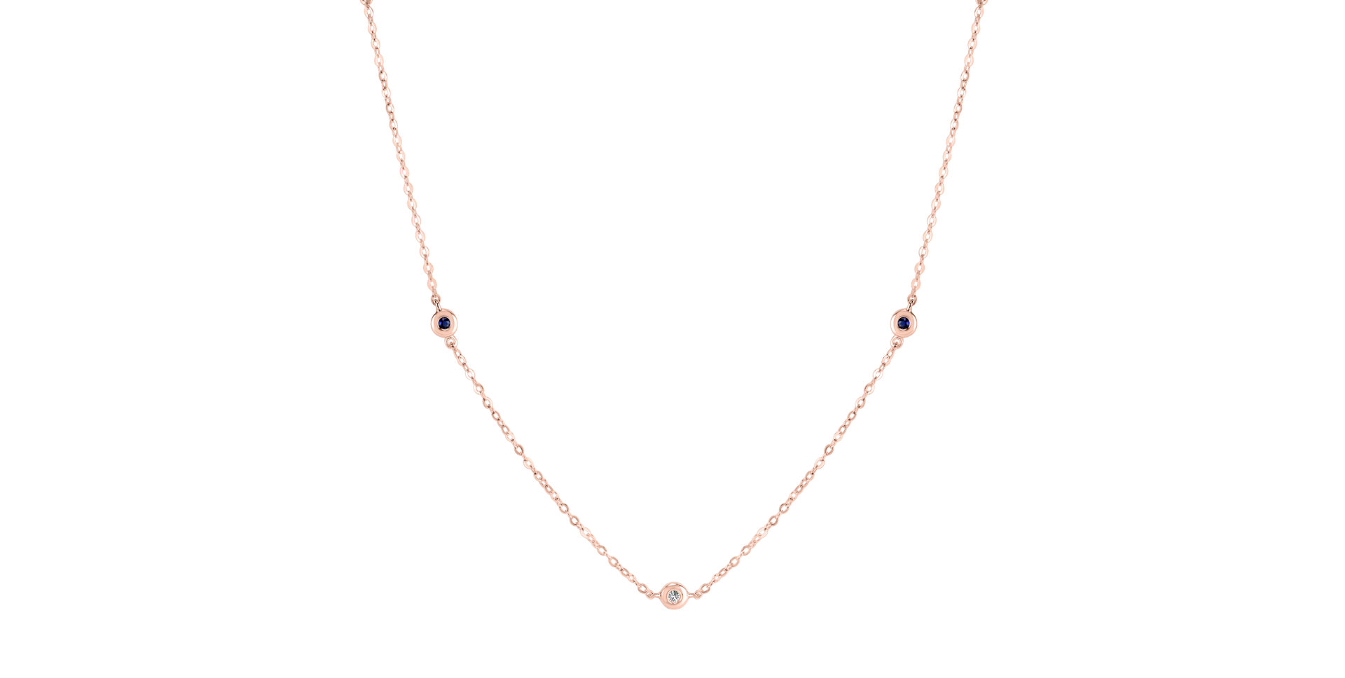 Náhrdelník s diamanty a safíry Dots