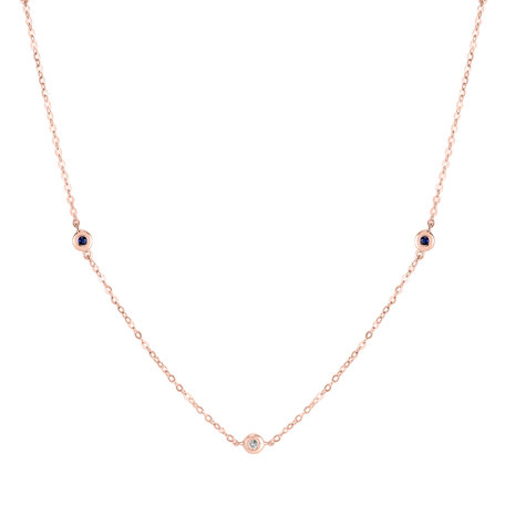 Náhrdelník s diamanty a safíry Dots
