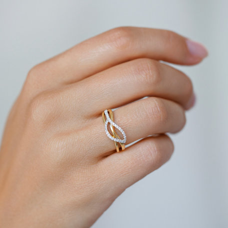 Prsten s hnědými diamanty Dazzling Leaf
