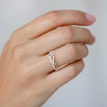 Prsten s černými diamanty Diamond Ripple