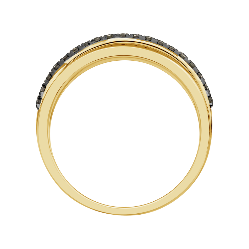 Prsten s hnědými diamanty Breathtaking Line