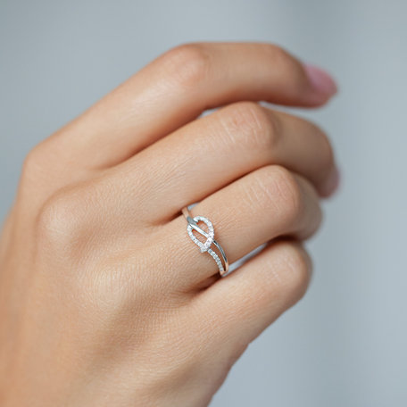 Prsten s černými diamanty Elegant Knot