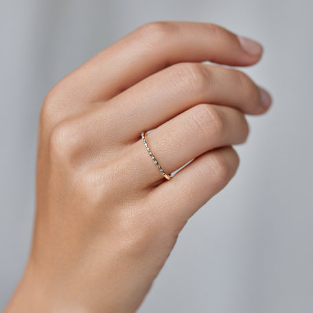 Prsten s hnědými diamanty Shiny Line