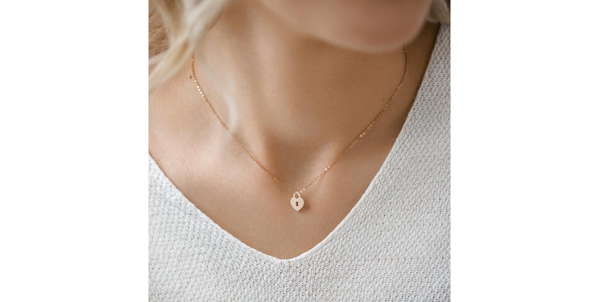 Náhrdelník s diamantem Heart Lock