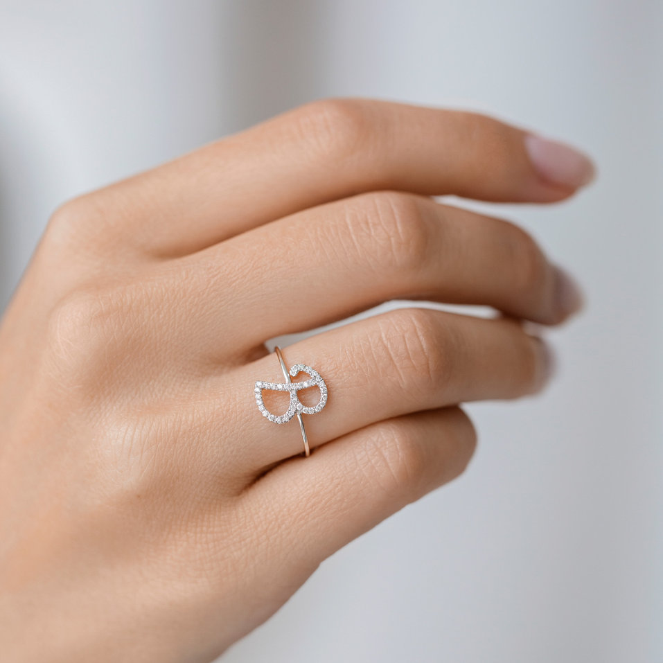 Prsten s diamanty Curly Glittery A