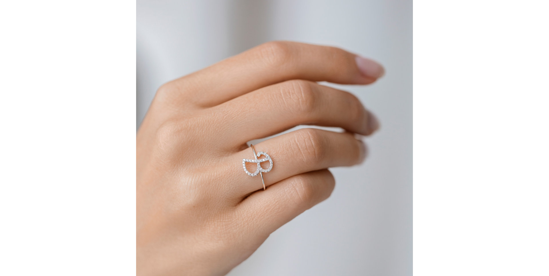 Prsten s diamanty Curly Glittery R