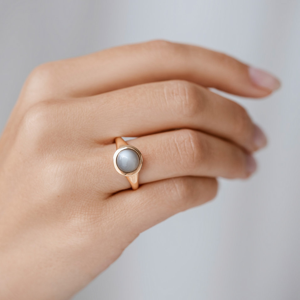 Prsten s cognac quartzem Bonbon