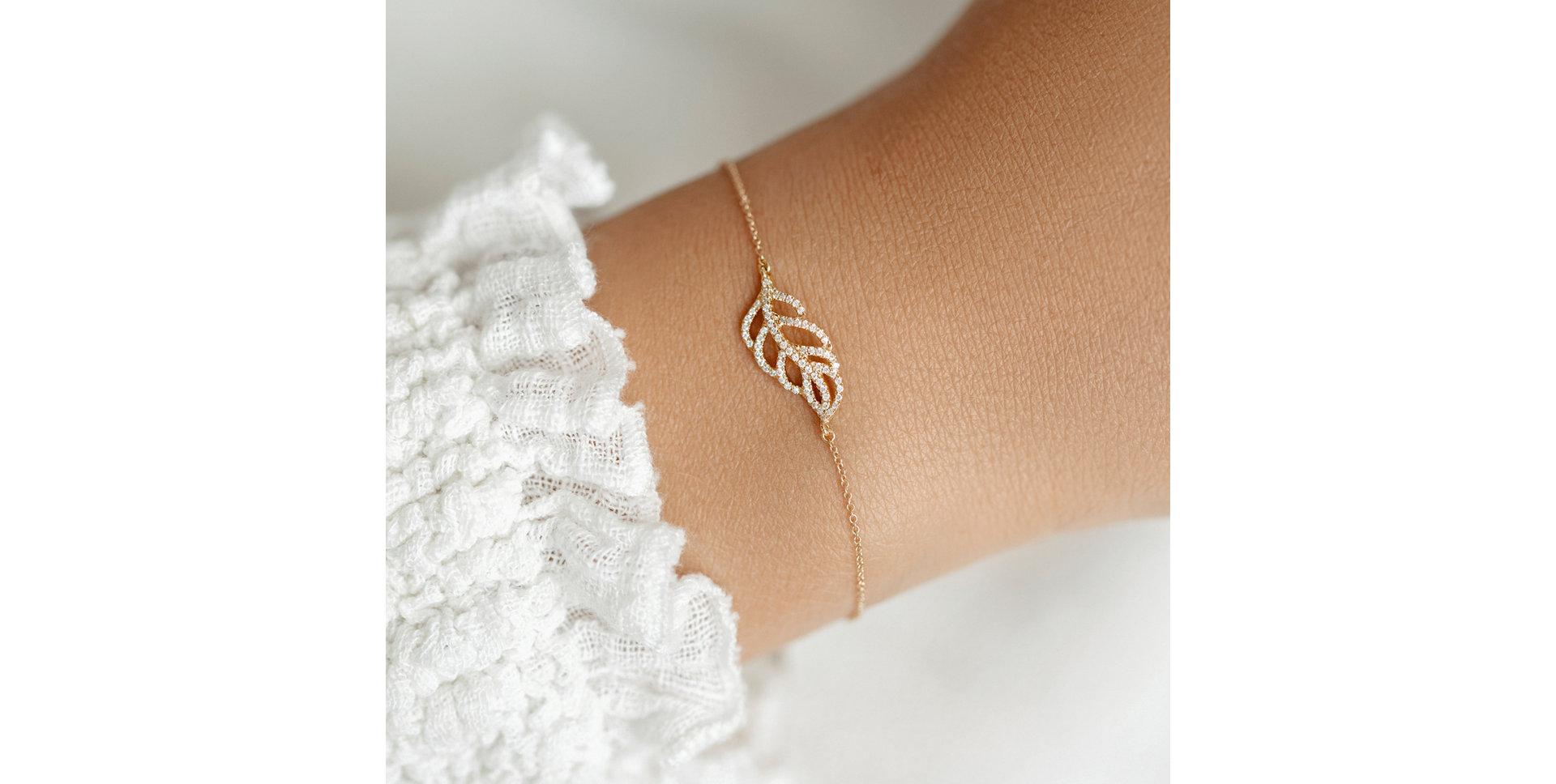 Náramek s diamanty Diamond Leaf