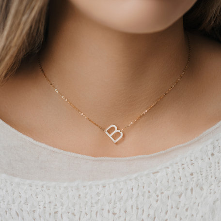 Náhrdelník s diamantem Letter L