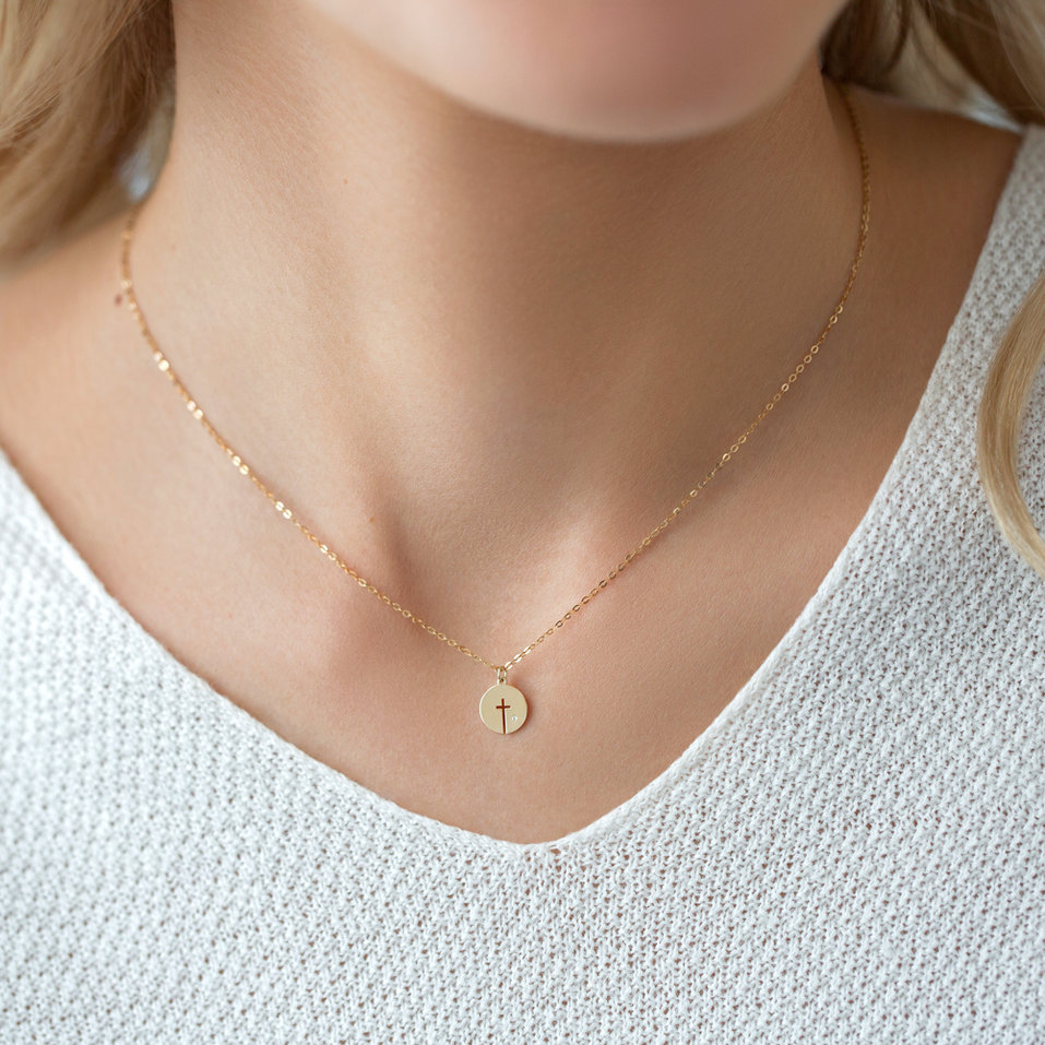 Náhrdelník s diamantem Little Cross