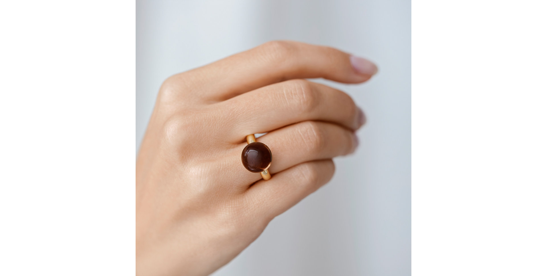 Prsten se smoky quartzem Bonbon