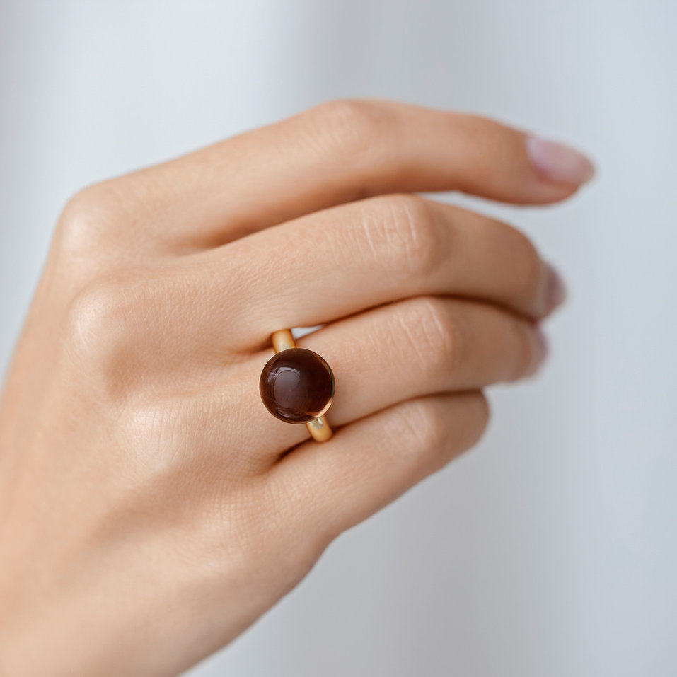 Prsten se smoky quartzem Bonbon