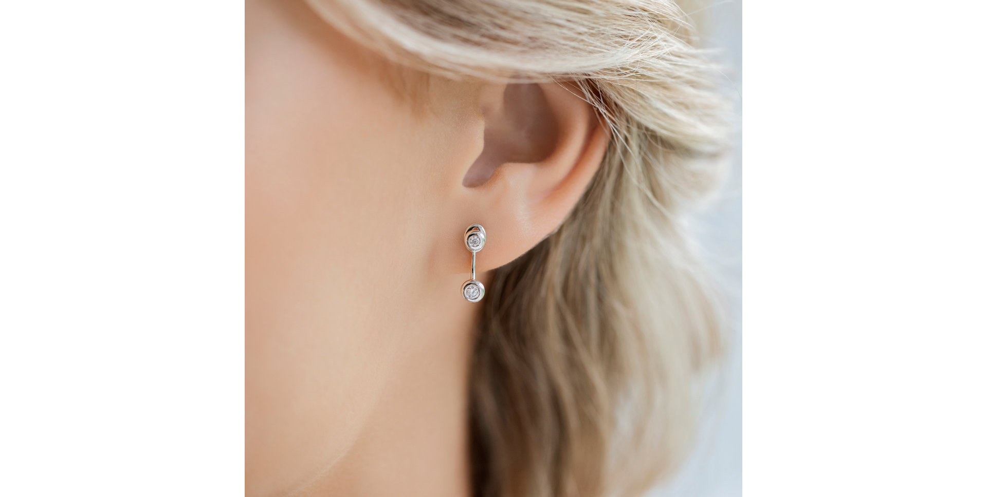 Náušnice s diamanty Double Classy