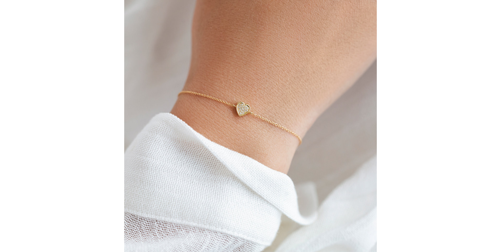 Náramek s diamanty Shiny Heart