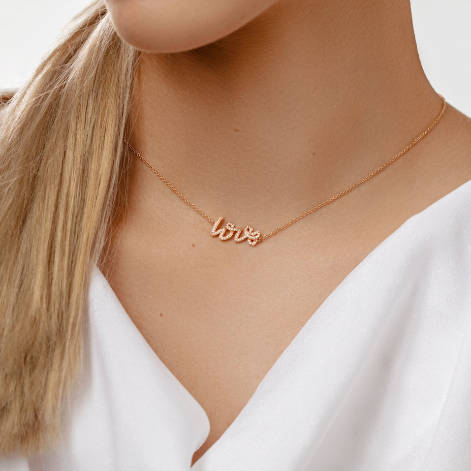 Náhrdelník s diamanty Diamond Love