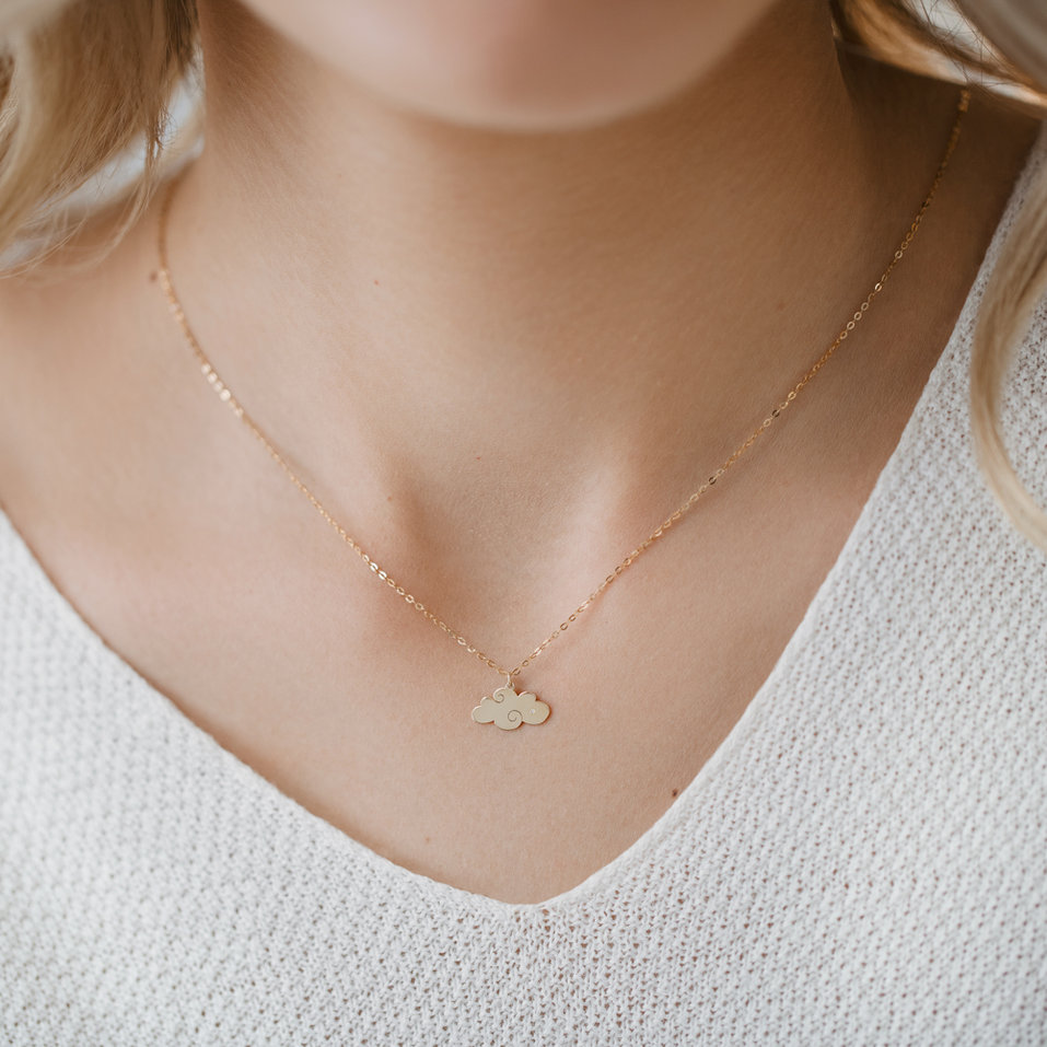 Náhrdelník s diamantem Cloud