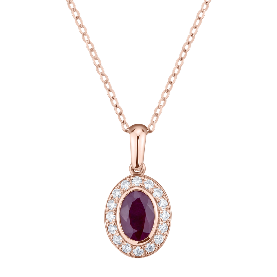 Přívěsek s rubínem a diamanty Lovely Amulet