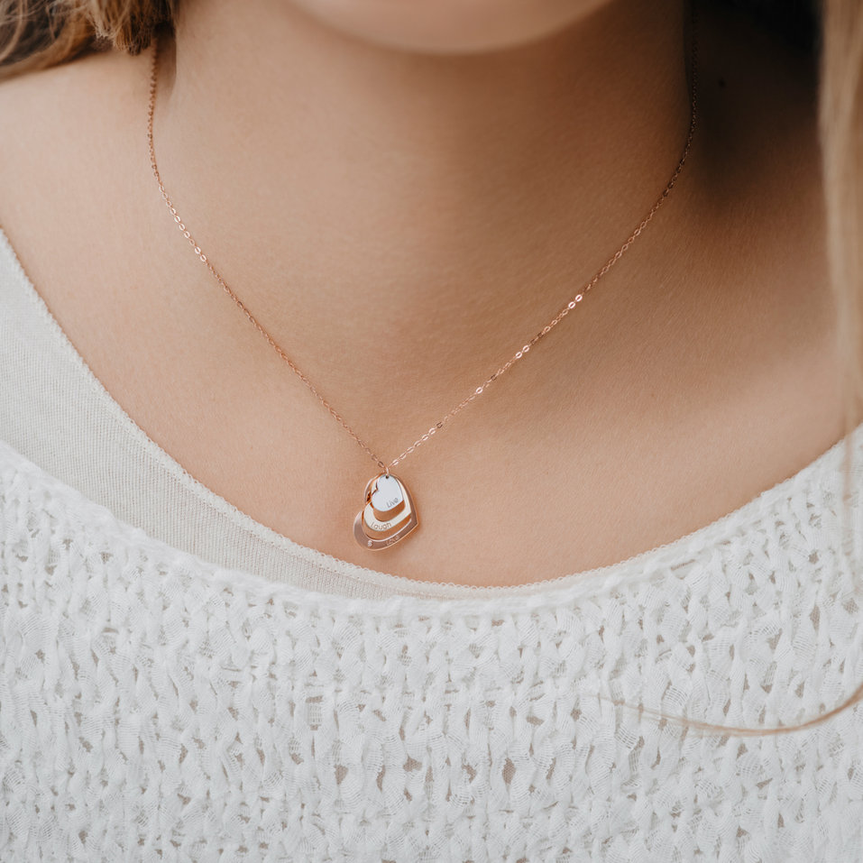 Náhrdelník s diamantem Live Laugh Love