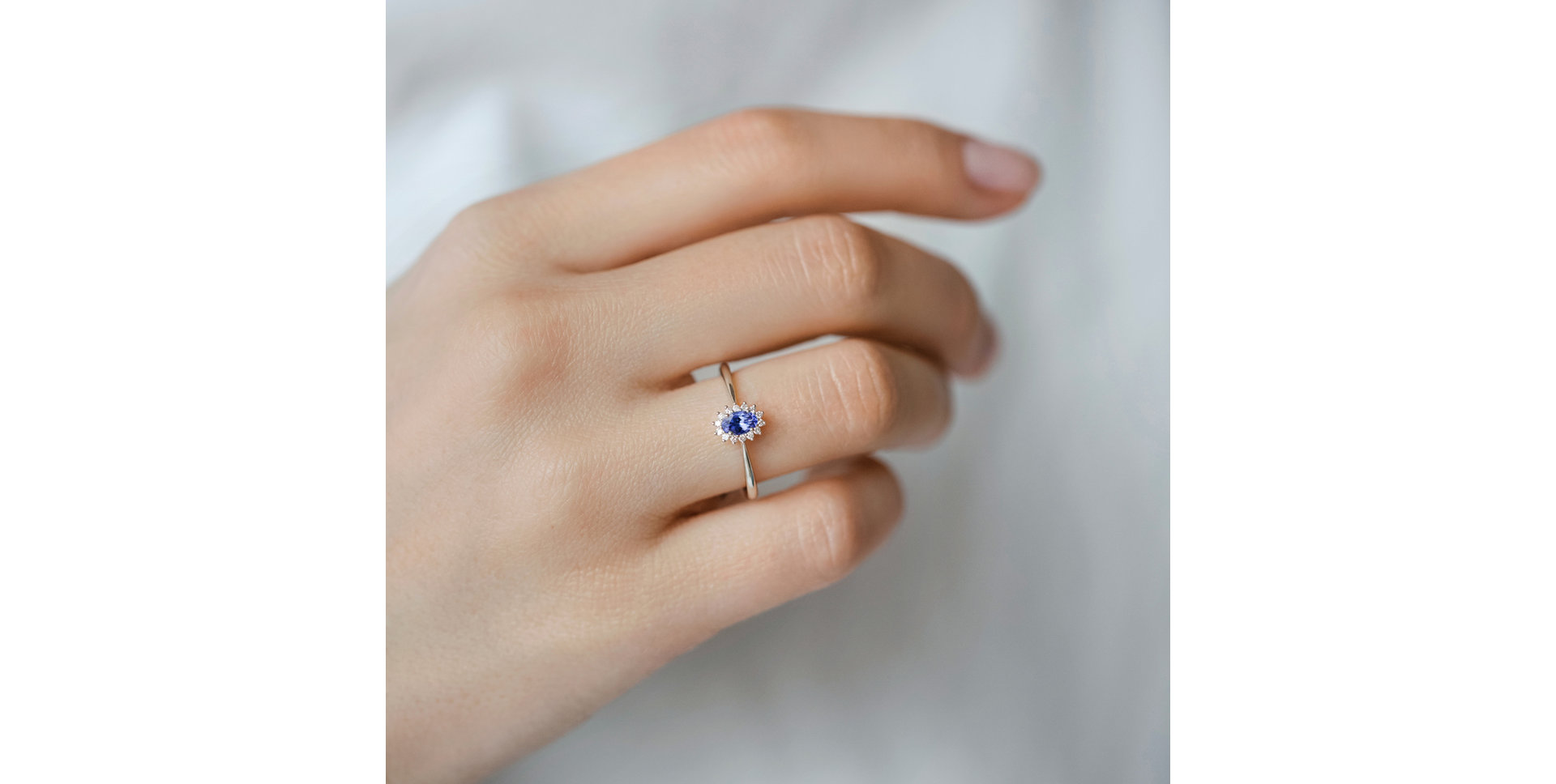 Prsten s diamanty a tanzanitem Princess