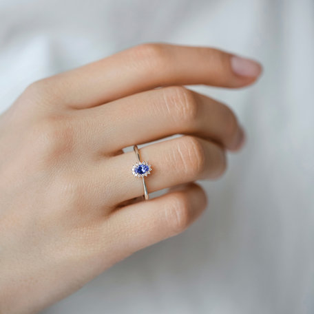 Prsten s diamanty a tanzanitem Princess