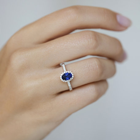 Prsten s diamanty a safírem Princess