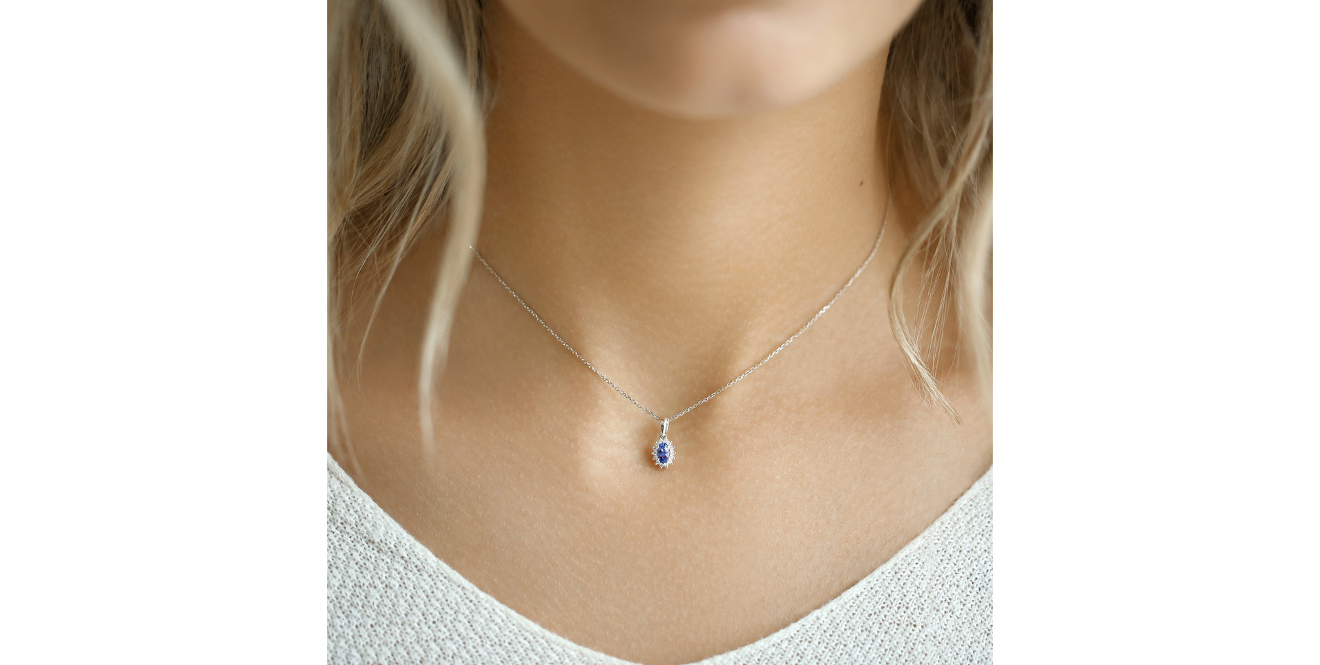Přívěsek s diamanty a tanzanitem Princess