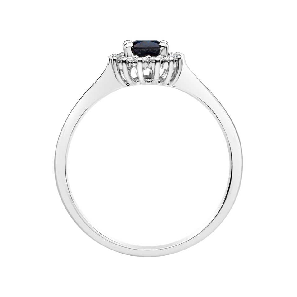 Prsten s diamanty a safírem Princess