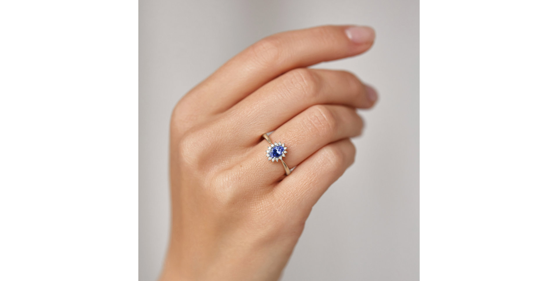 Prsten s diamanty a tanzanitem Princess