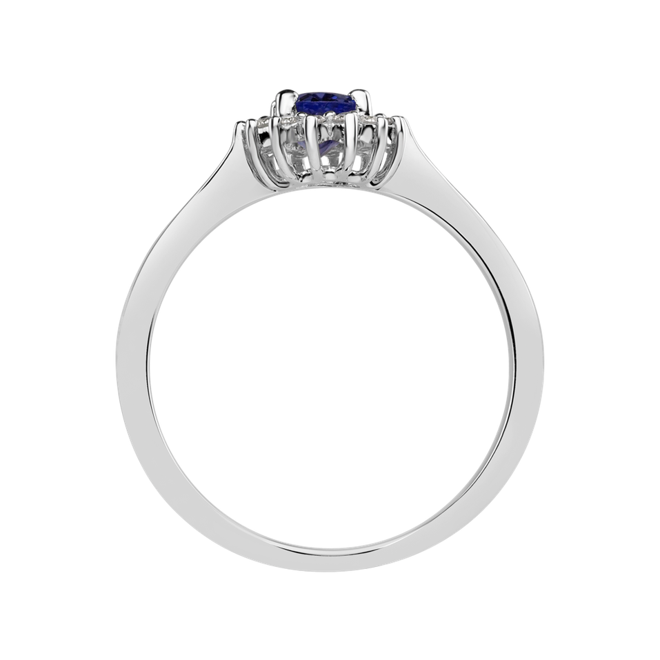 Prsten s diamanty a tanzanitem Princess