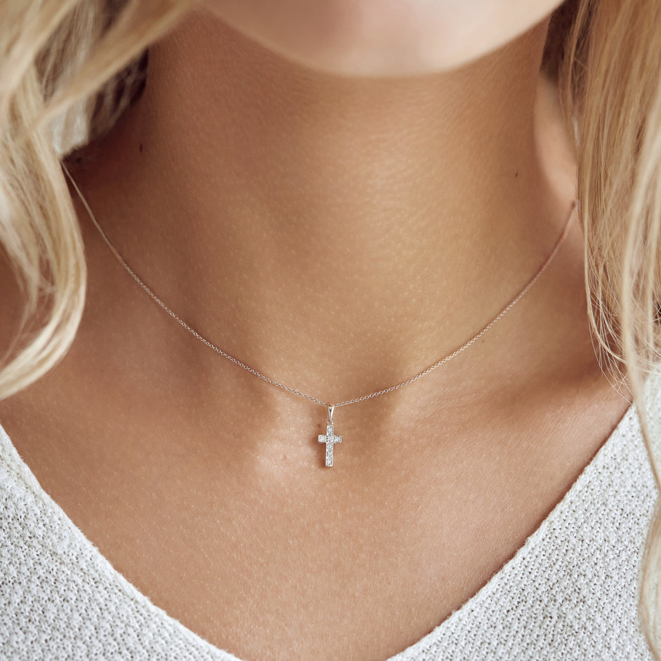 Přívěsek s diamanty Small Cross