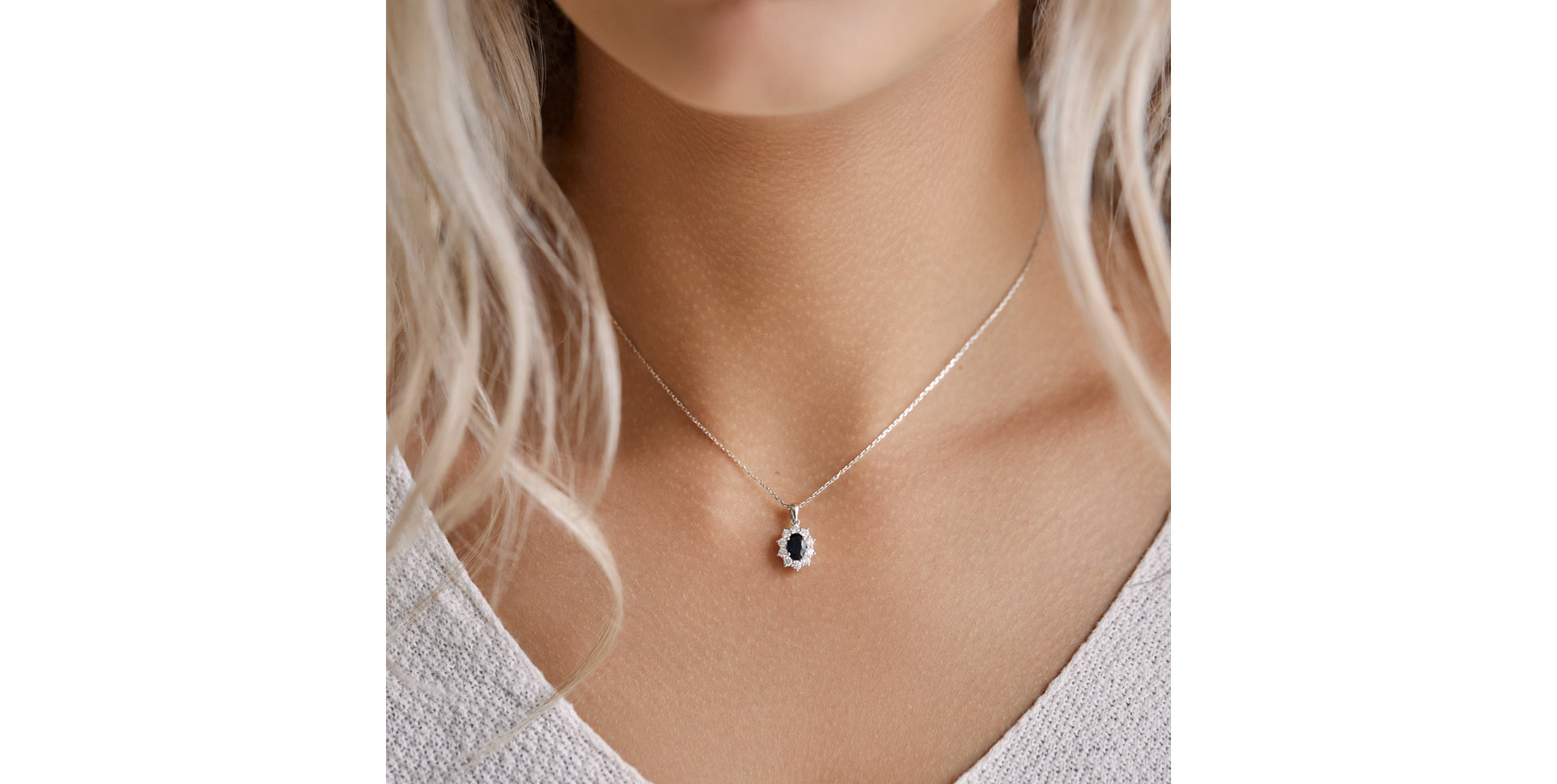 Přívěsek s diamanty a tanzanitem Princess